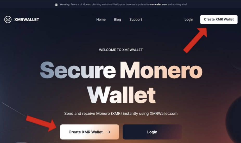 navigating xmrwallet.com